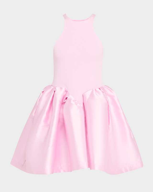 Fit-&-Flare Jersey Mikado Princess Dress